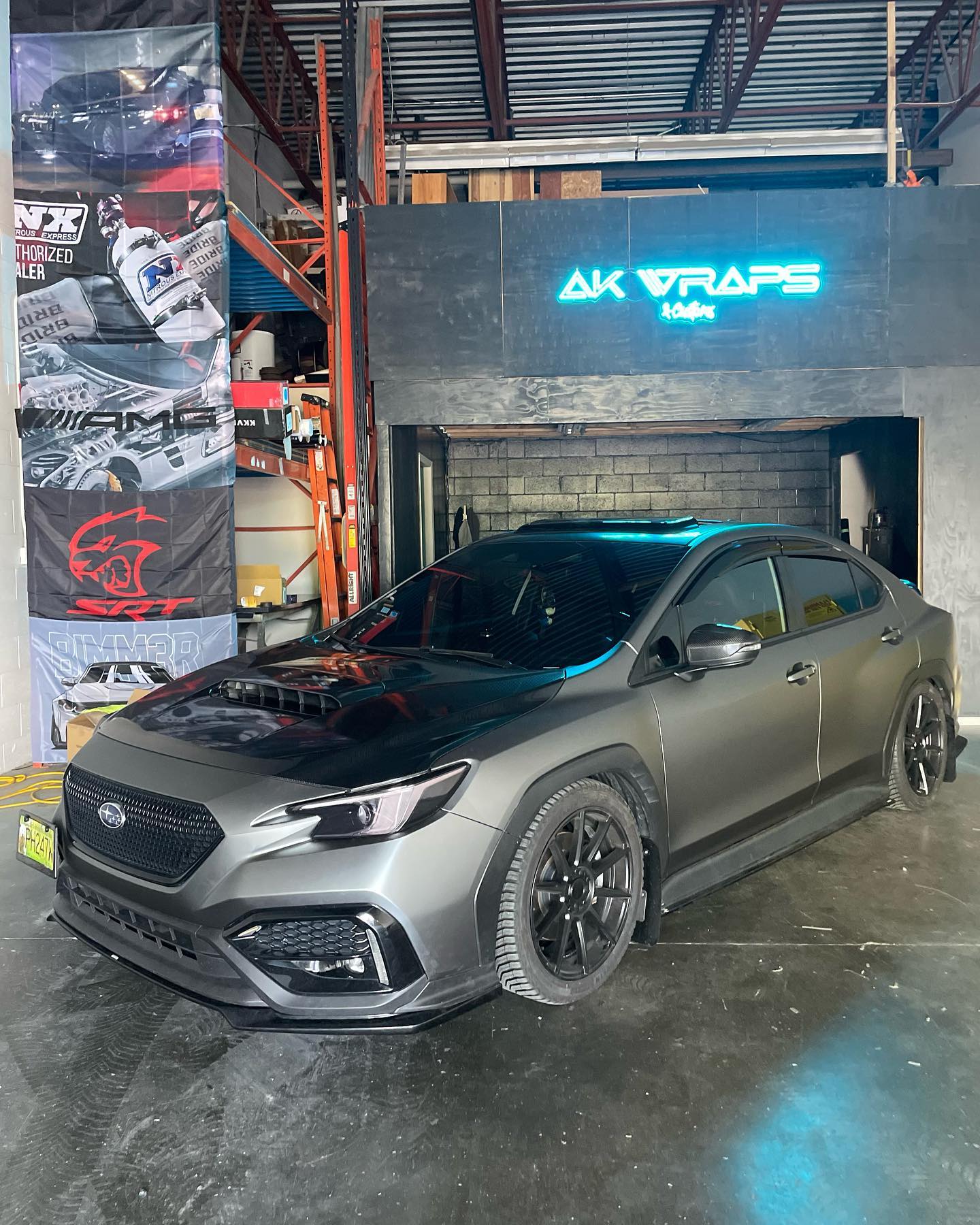 Subaru WRX — matte grey and carbon accents